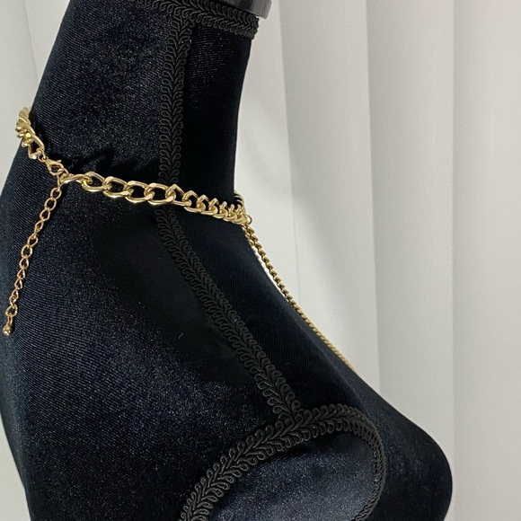 Gold Chain Harness One Arm Chain Necklace Vest Neck Harness Statement Jewelry - Picture 9 of 13